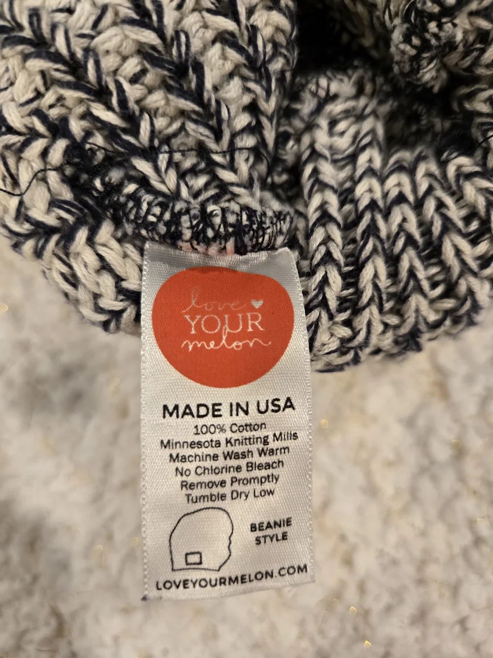 Love Your Melon Black & White Knit Beanie